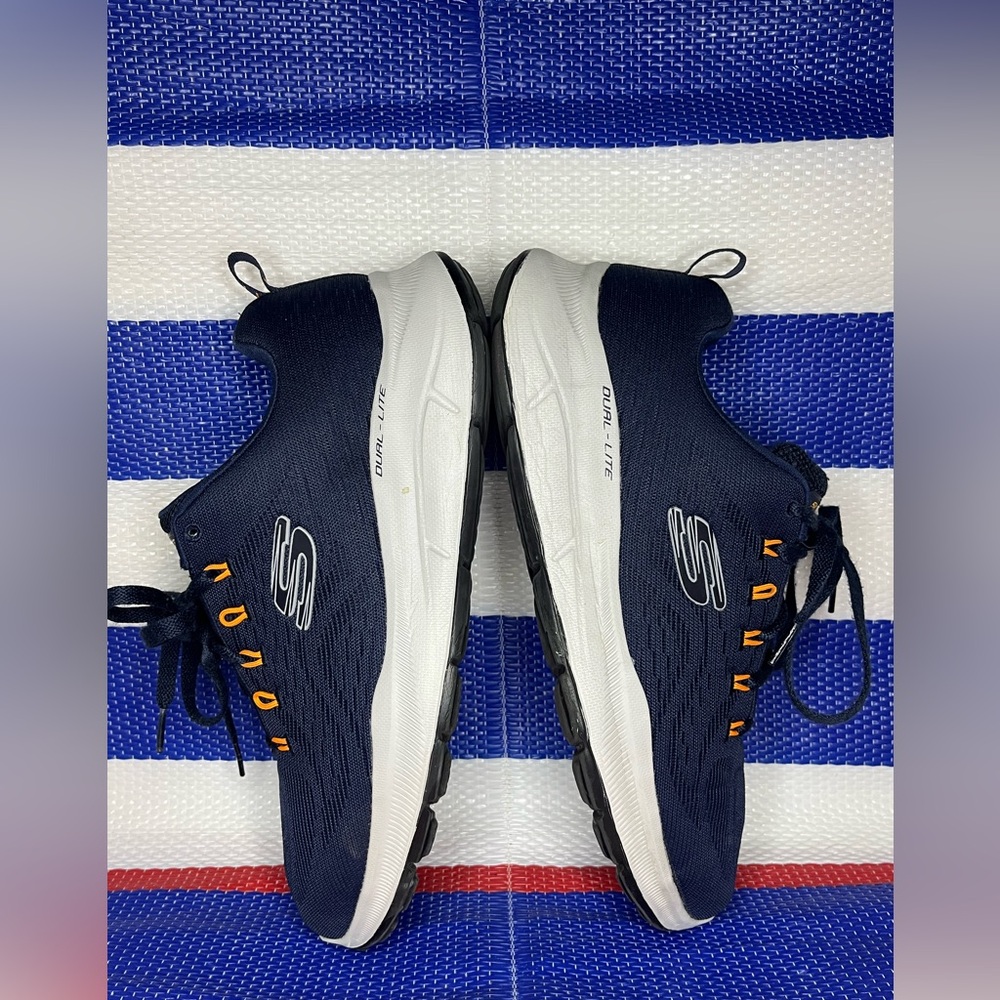 Skechers Track Moulton Shoes Mens Navy Blue Memory Foam Washable Sneakers 10.5 - Picture 15 of 16